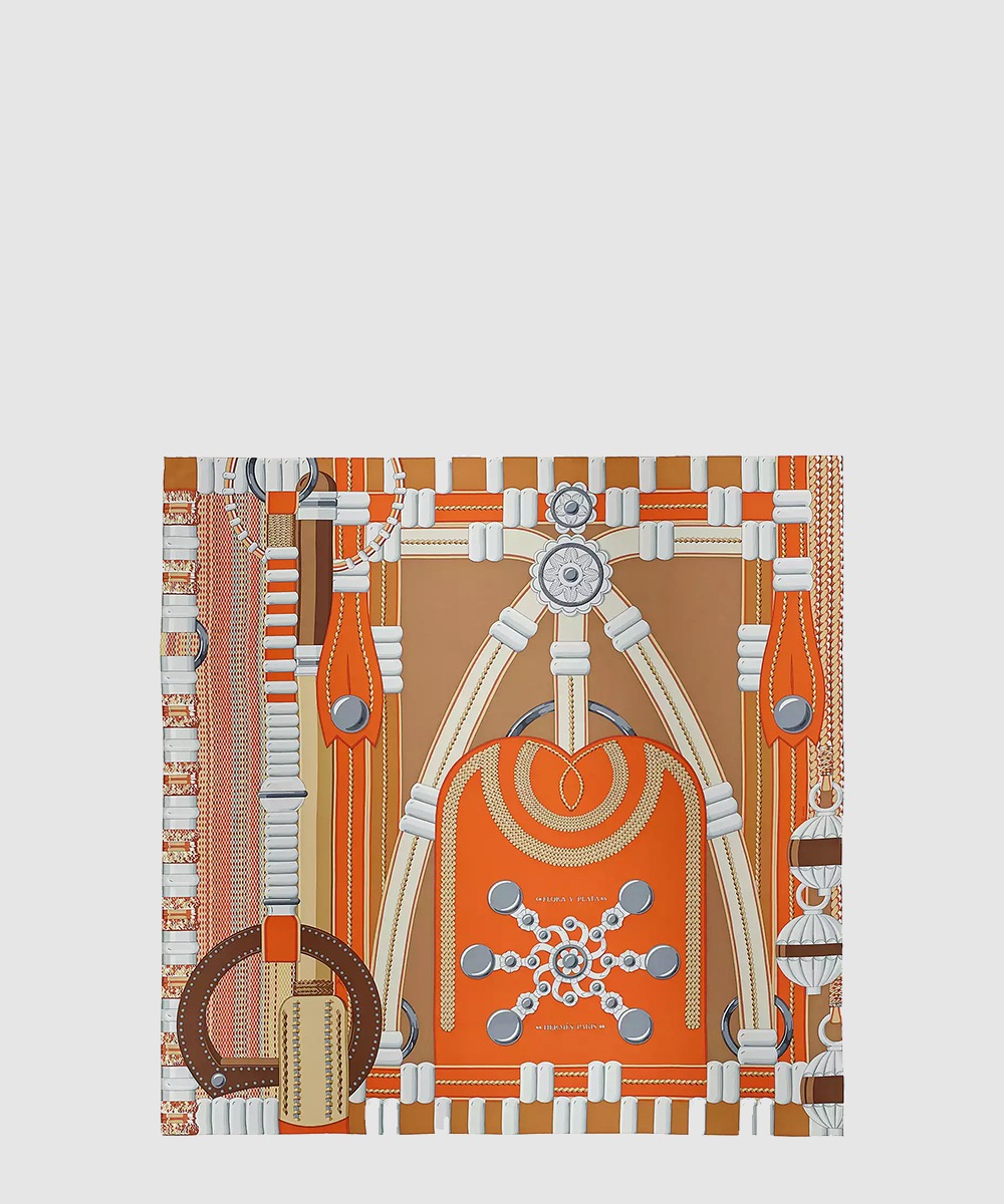 에르메스 Flora y Plata 스카프 90