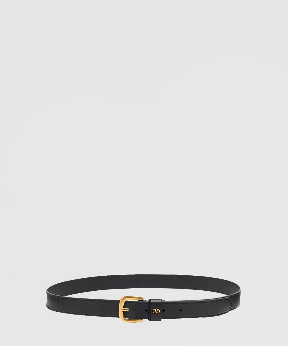 발렌티노 브이로고 시그니처 반짝이 송아지 가죽 벨트