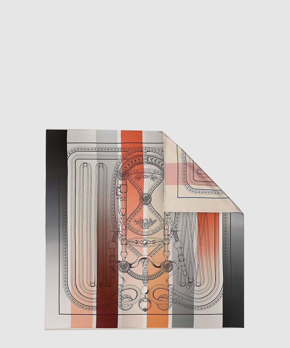 에르메스 Grand Tralala 더블 페이스 스카프 90